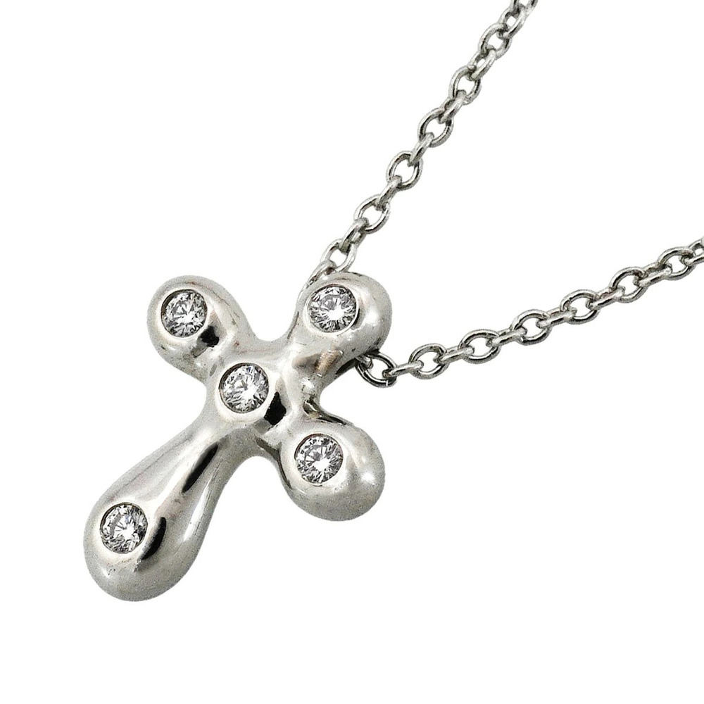 Tiffany Co Necklace Cross Platinum Diamond